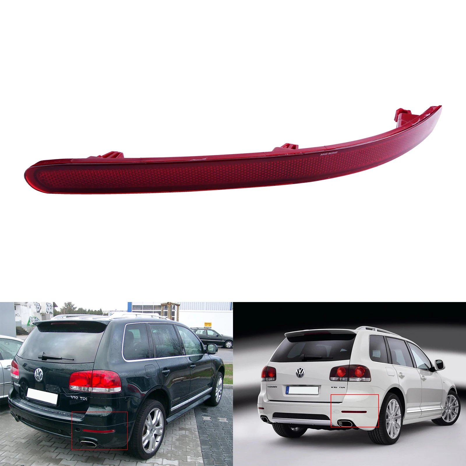 Right O/S Rear Bumper Reflector w/ Red Lens For VW Touareg 7L 02-10 7L6945106A