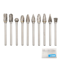 10pcs Rotary File Grinding Head Set Engraving Milling Cutter Head Tungsten Steel Double-Cut Grinding Heads Rotary Tools ﻿