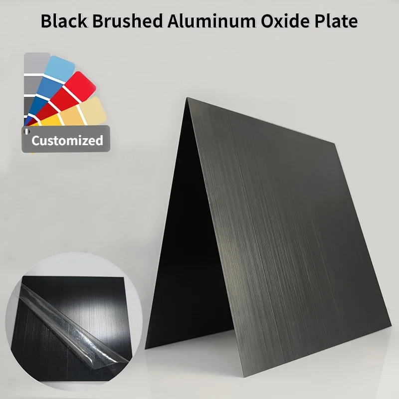 Thick 0.5/0.8/1.0/1.5/2.0mm Black Brushed Anodized Aluminum Oxide Plate 5052 Aluminum Alloy Flat Plate 100x100-300x300mm