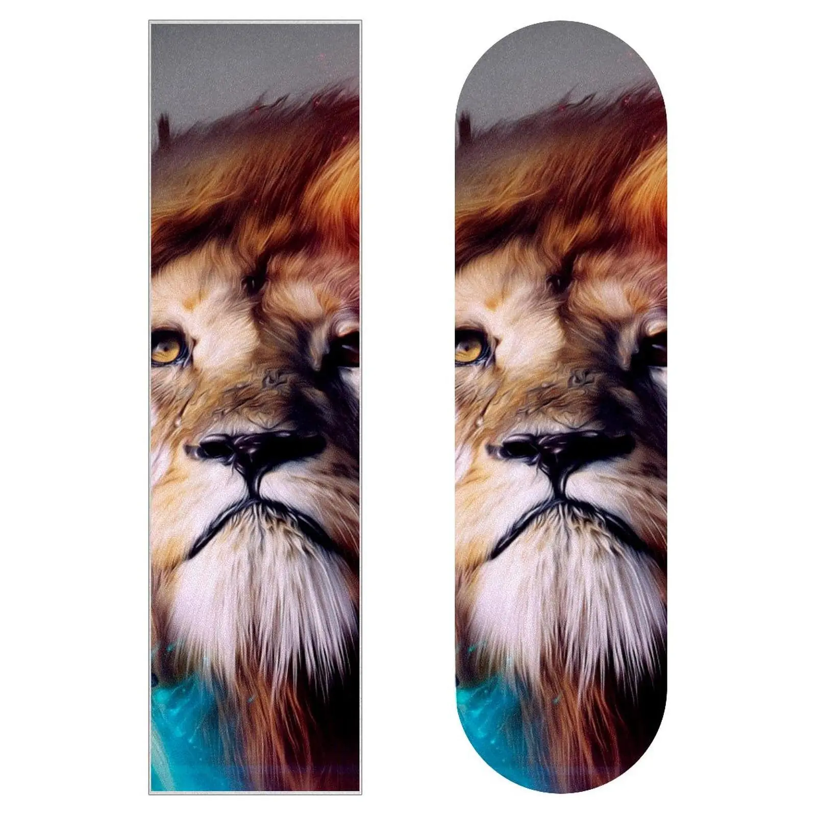 Cartoon Beast Lion Print Skateboard Grip Tape Sandpaper for Rollerboard Longboard Griptape Grip Tape for Skateboard 33x9 Inch