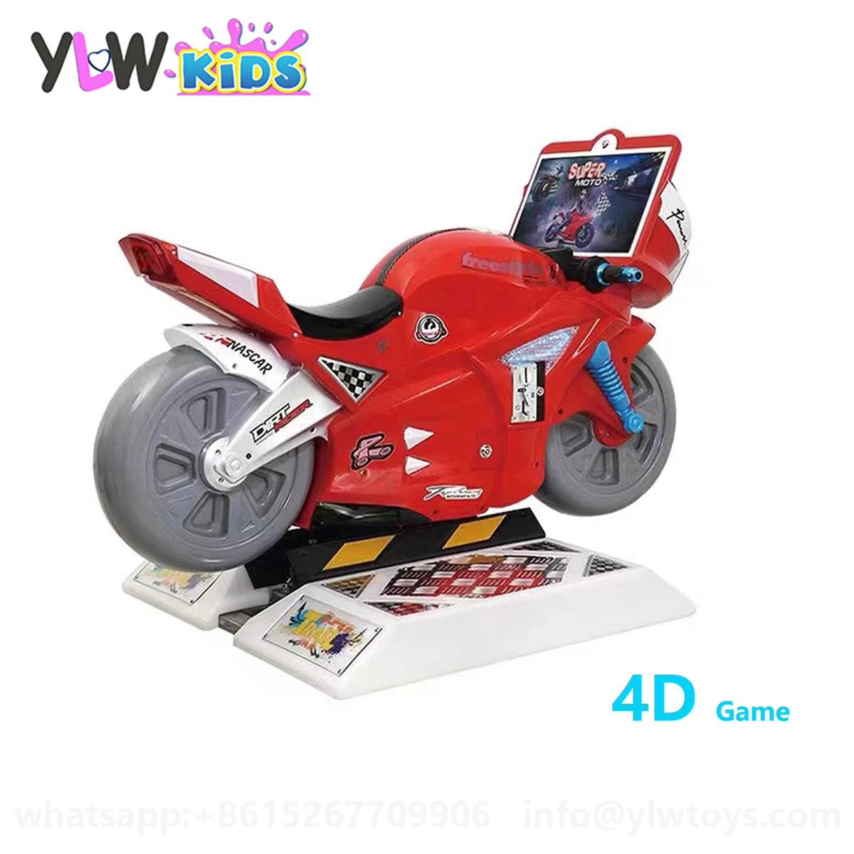 YLWCNN Coin Operated Simulator Machine 4D Large Screen Projector Motor Racing Car Child Play Game Mchine