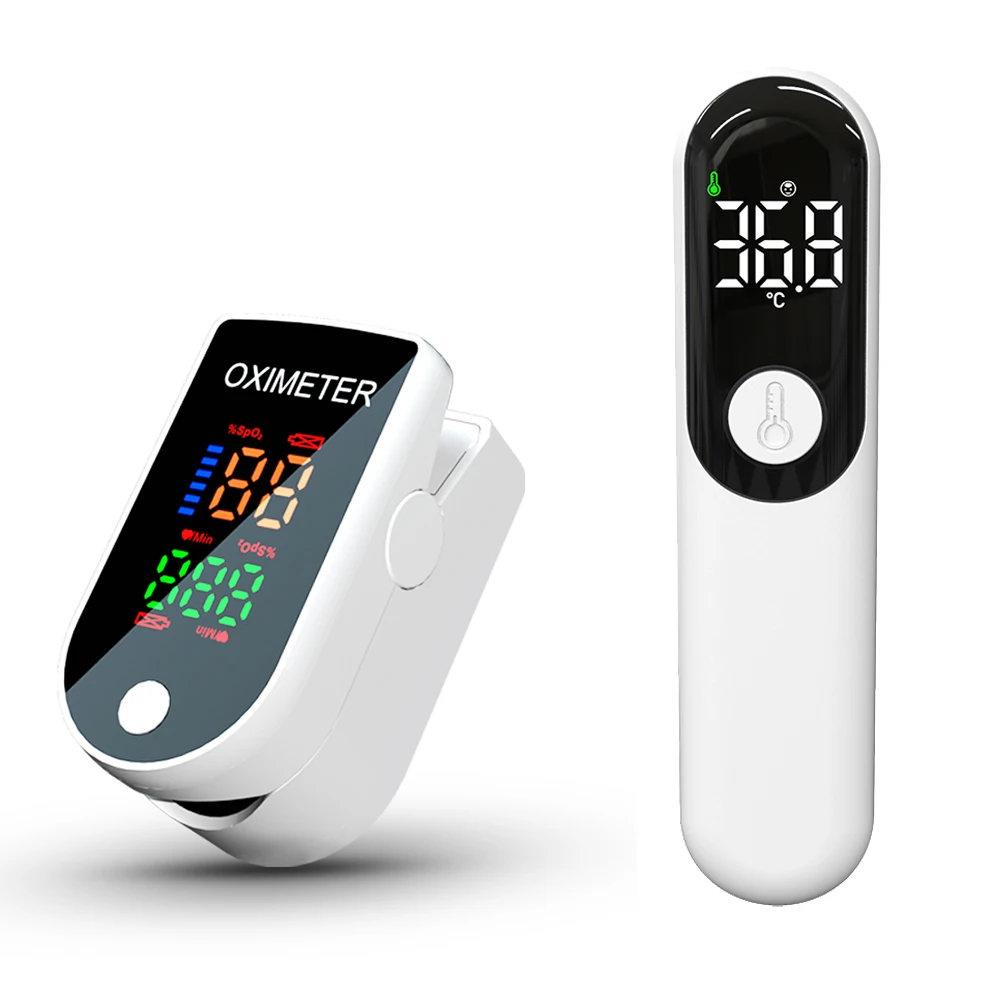 

AiQUE Medical Forehead Thermometer ℃/℉ Household Non-contact Laser Finger Pulse Oximeter Blood Oxygen Body Baby Adult Fever