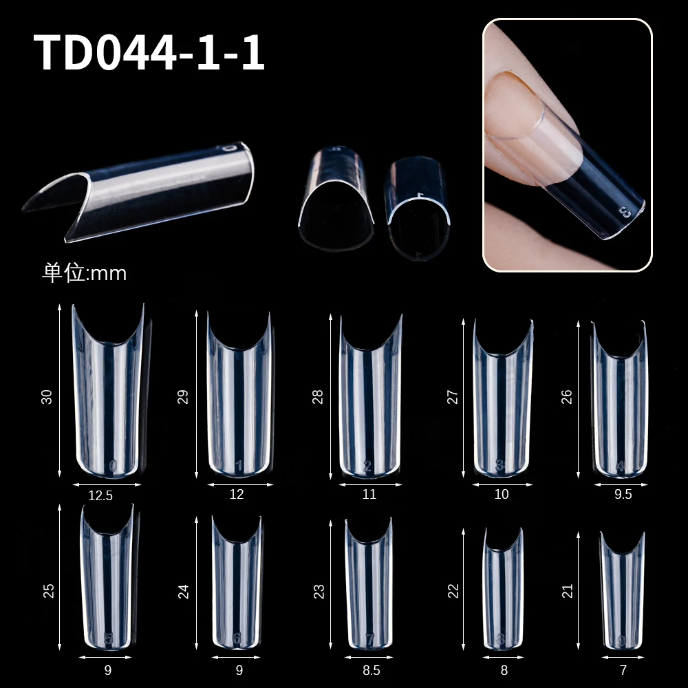 500/550/600pcs Press on Nail Tips Clear Natural Half Full Cover Fake Nails Acrylic UV Gel Nails Extension Nail Supplies