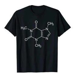 Caffeine Molecule Funny Coffee Lover Coffee Chemical Formula T-Shirt Cotton Summer Hipster Club Gift Drink for Men Tee Tops