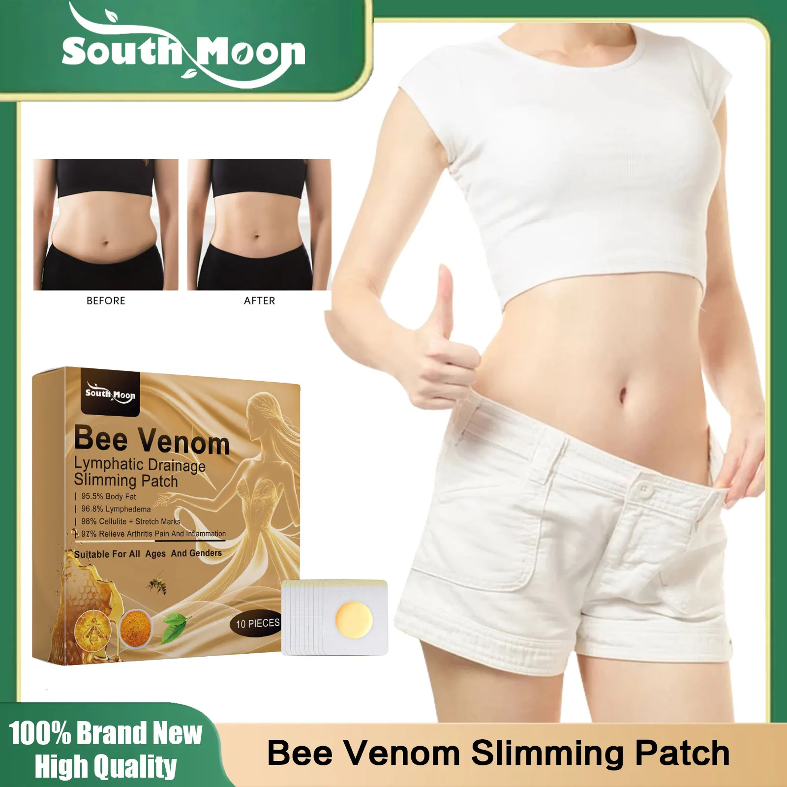 

Natural Herbs Shaping S-limming Navel Sticker Body Belly Detox Burning Fat Waist Losing Weight Cellulite Fat Burner Patches Care