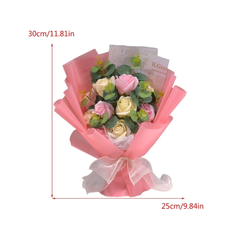 Bouquets roses artificielles, pétales savon, cadeau saint-valentin, fête des mères, pétales savon, Bouquets