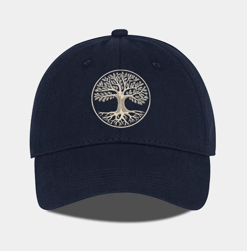 Spirituelle Baseballkappe mit Baum des Lebens-Aufdruck und weichem Schirm | Verstellbarer Sonnenhut | Unisex Outdoor & Casual Dad Cap – Detail 6