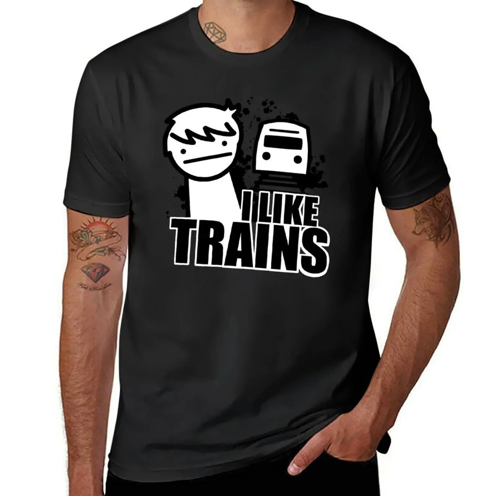

I Like Trains - asdfmovie T-Shirt custom t shirt man t shirt sports fans anime compression shirt men