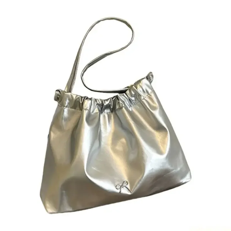 X90D Lightweight Wrinkle Shoulder Bag Soft PU Underarm Bag For Work And Travel