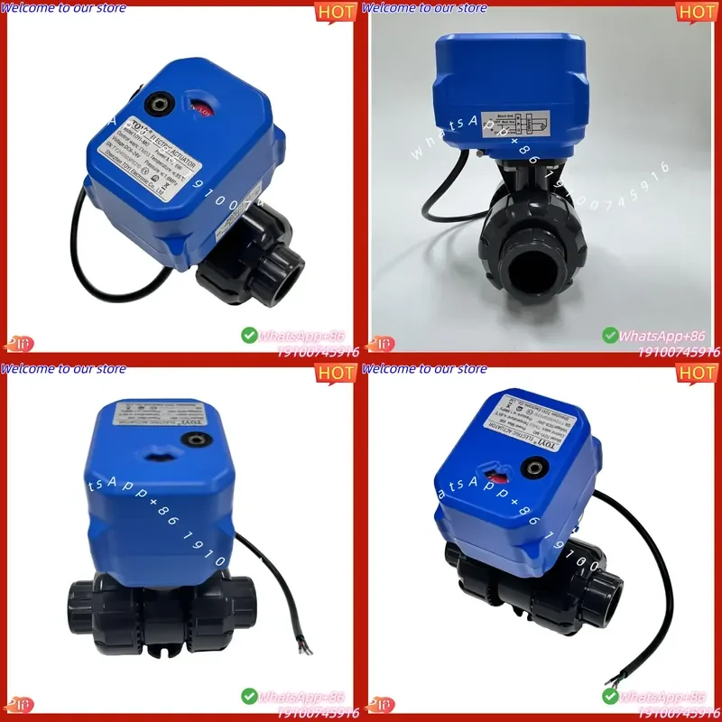 CE Certificate 1/2" 3/4" 1" UPVC Mini Electric Actuator Ball Valve OEM TOYI TM0 for Household Water Pipeline