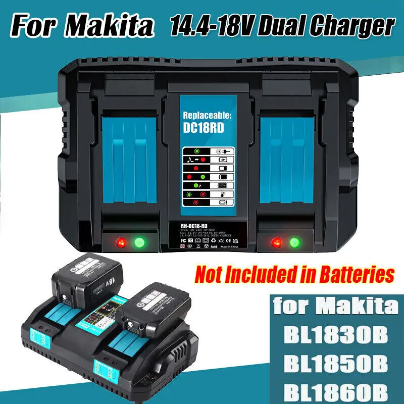 18V battery charger for Makita DC18RD DC18RC 18V Lithium-Ion Dual Port Rapid Optimum Charger 14.4V~18V for MAKITA charger