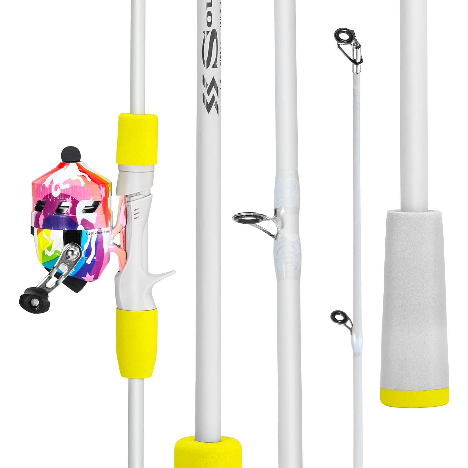 

Sougayilang 2-секционная удочка для литья и рыболовная катушка для наживки, комбинированная удочка 1,8/2,1 м с ручкой из ЭВА 3,4:1 нейлоновая рыбалка