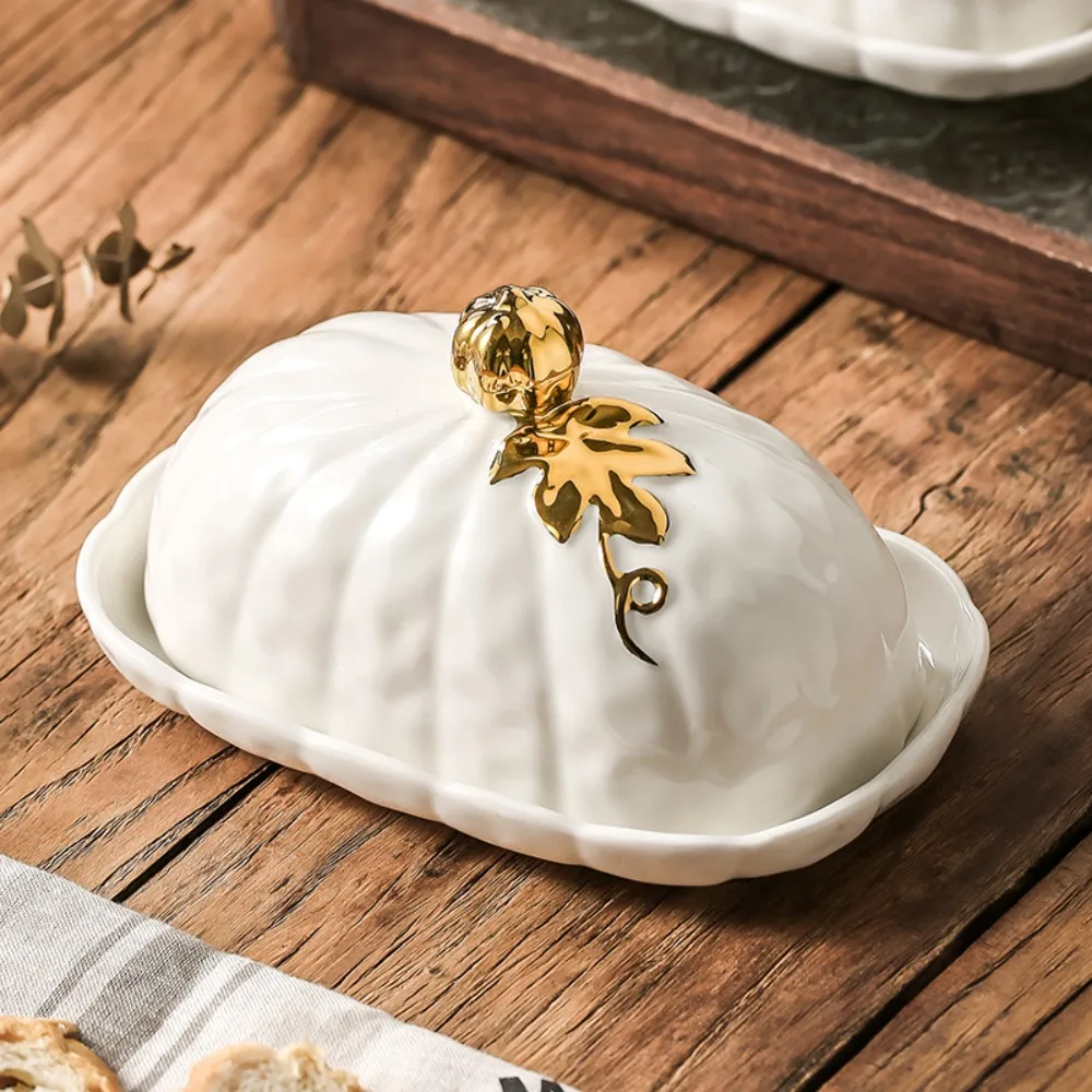 Pumpkin Ceramic Butter Dish 4