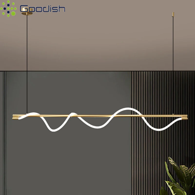 Modern Minimalist Nordic Serpentine Winding Lines LED Pendant Lights Creative Lamps for Living Room Home Decoration Chandeliers