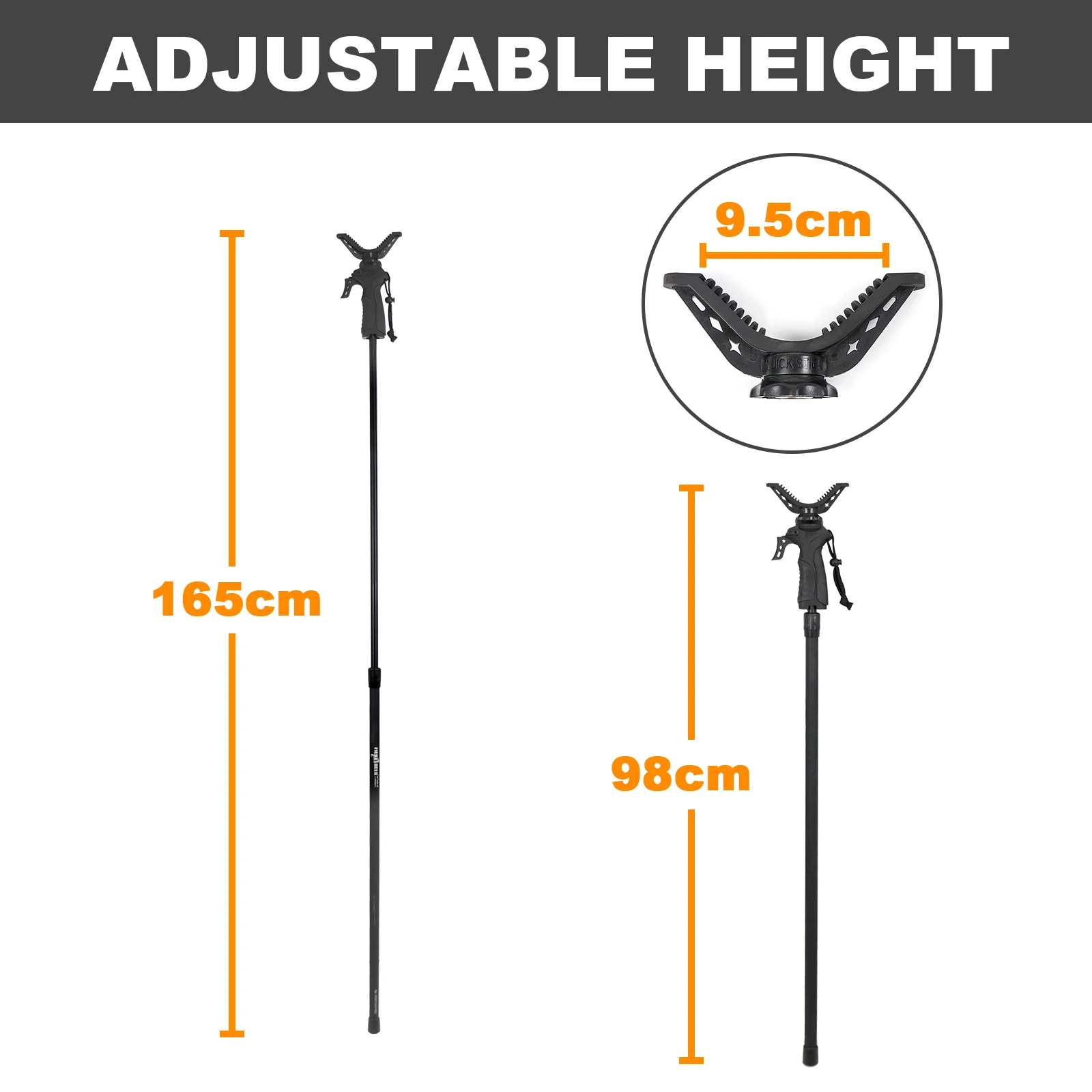 Shooting Monopod Aluminum Camera Shooting Stick Telescope Adjustable Height with lightweight V Yoke Tripod Head for Outdoors