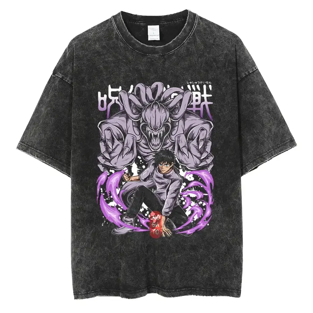 Jujutsu Kaisen Anime giapponese Fushiguro Divine Dogs T-shirt da uomo in puro cotone di alta qualità per il tempo libero Sport Harajuku Y2K Estate