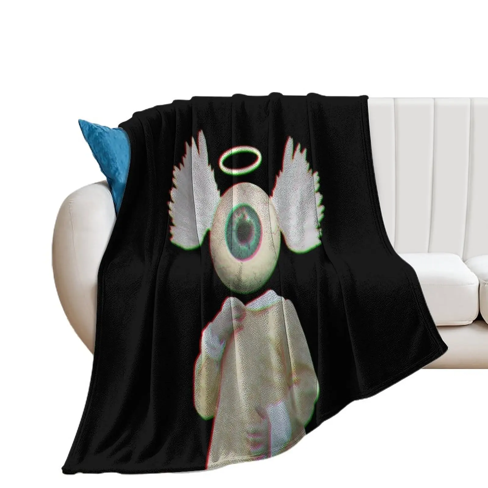 Girl Eyeball Angel Dreamcore Weirdcore Aesthetics Throw Blanket Furry Bed Fashionable For Sofa Thin Blankets