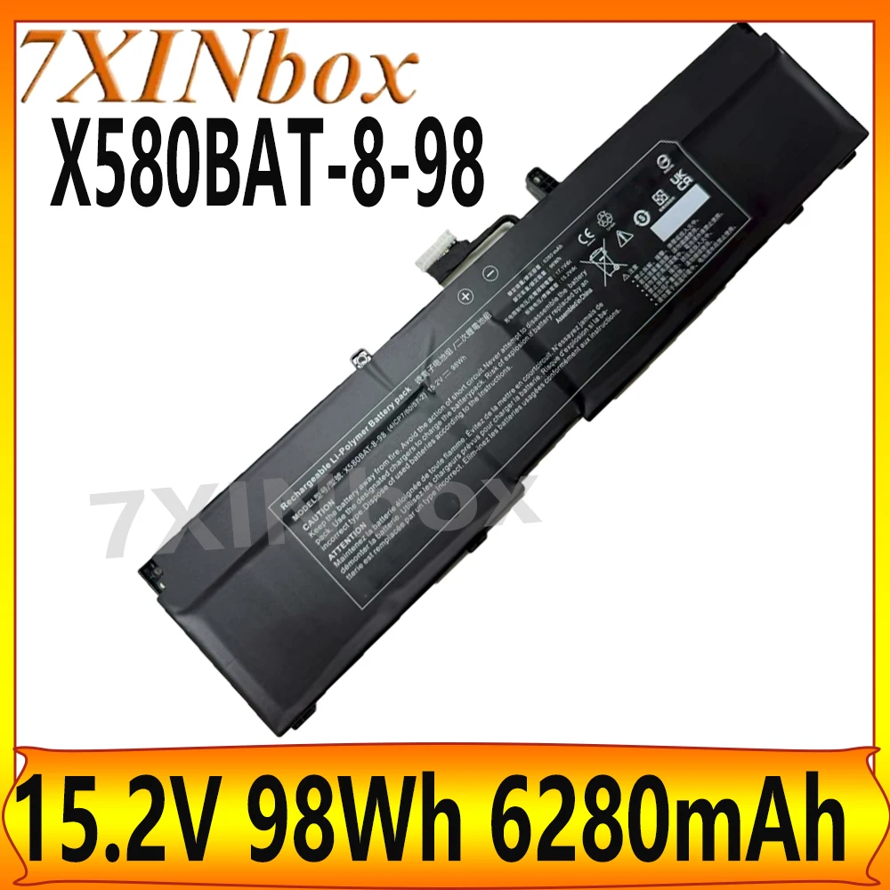 

7XINbox 98Wh high capacity For Clevo X580BAT-8-98 15.2V 6280mAh Laptop battery 4ICP7/60/57-2 brand new