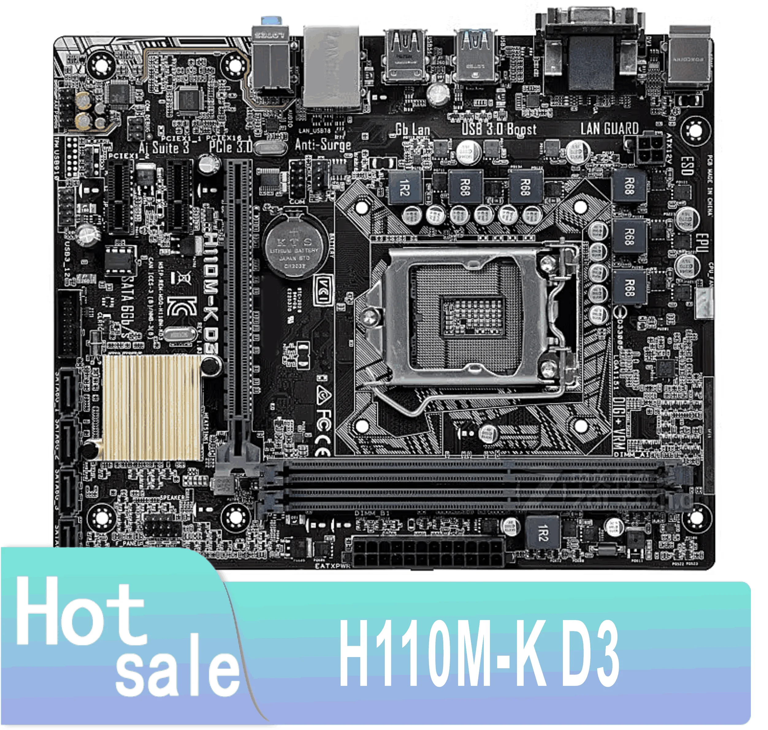 H110M-K D3 Used H110 H110M DDR3 LGA 1151 i7/i5/i3 USB3.0 SATA3