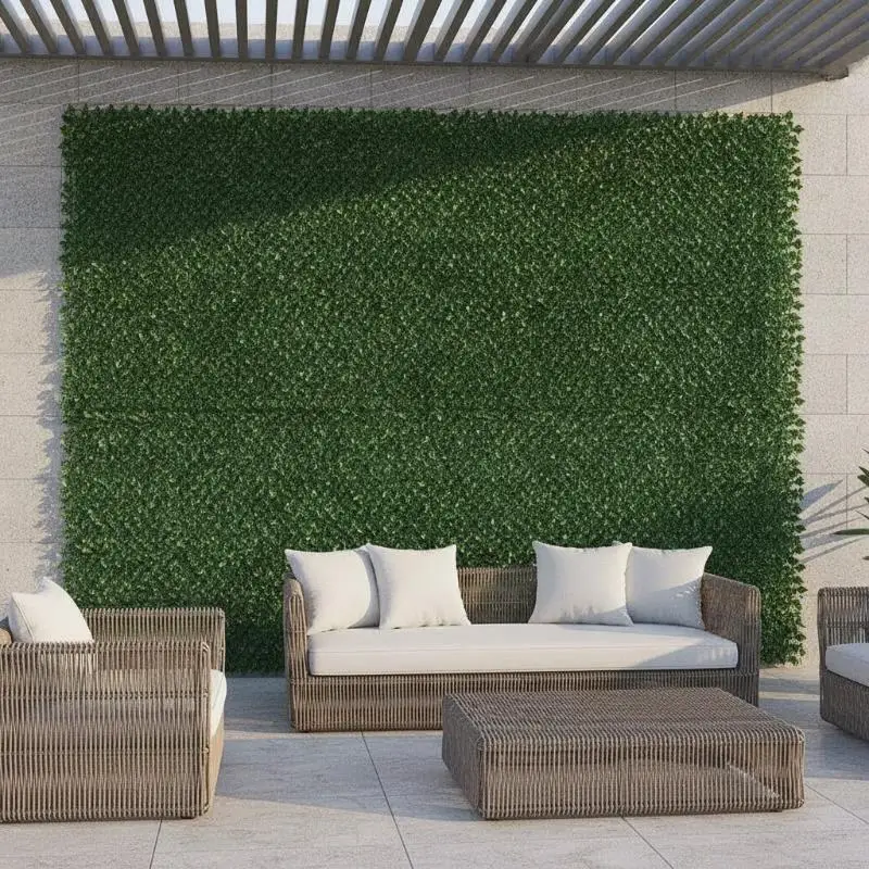 Faux Greenery Hedge Fence Panels Artificial Leaf Privacy Screen 1M/ for Garden Yard Balcony Outdoor Decoration