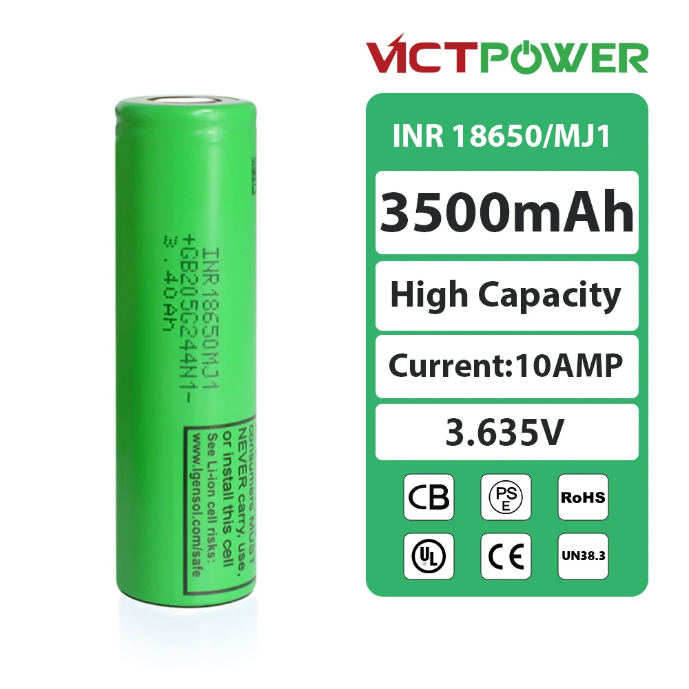 Victpower 100% Original INR18650MJ1 3.7V 18650 3500mAh 3200mAh Lithium-ion Battery NCR18650MJ1 MH1 for E-BIKE Battery Pack