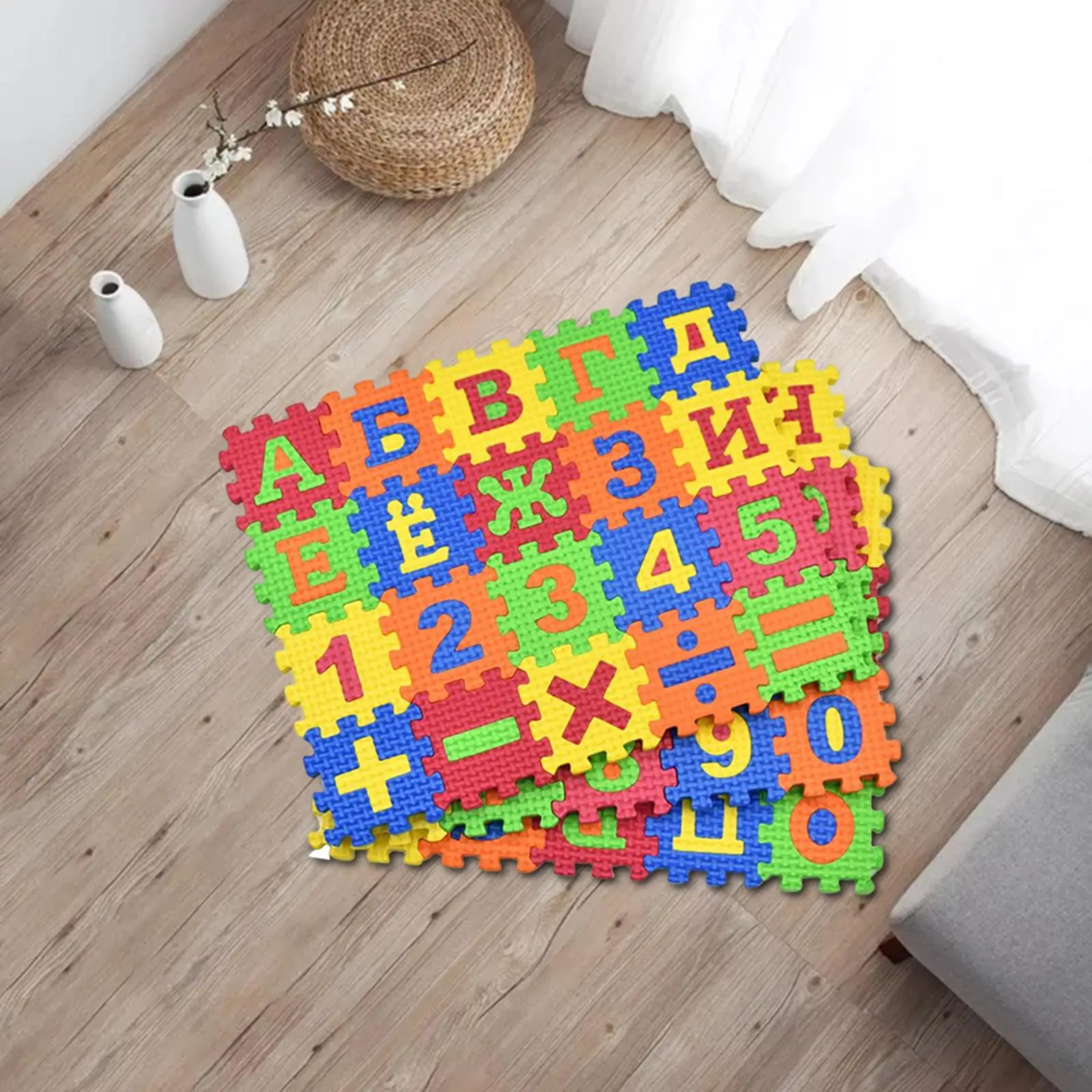 Set Van 60 Puzzel Speelmat Alfabet Nummer Vloer Mat Grijpende Zachte Tegels Voor Baby Activiteit Oefenmat Spelen