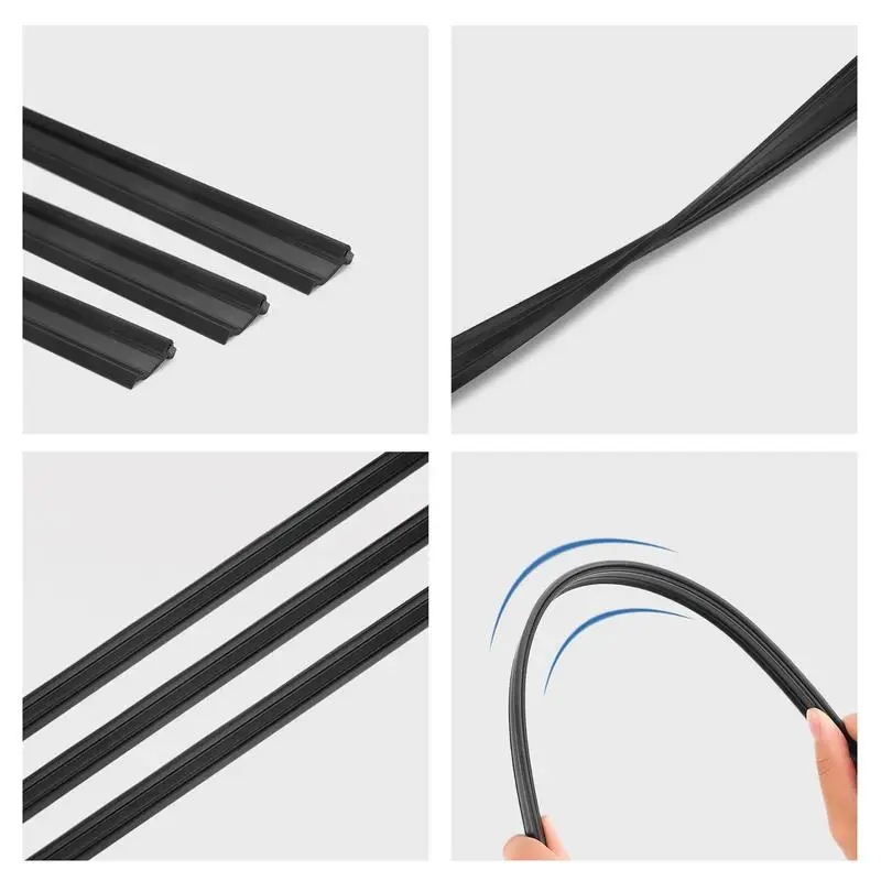 2PCS Rubber Weather-Proof Wiper Set Car Side Window Wipers Auto Window Multifunctional Wiper Vehicle Accessories