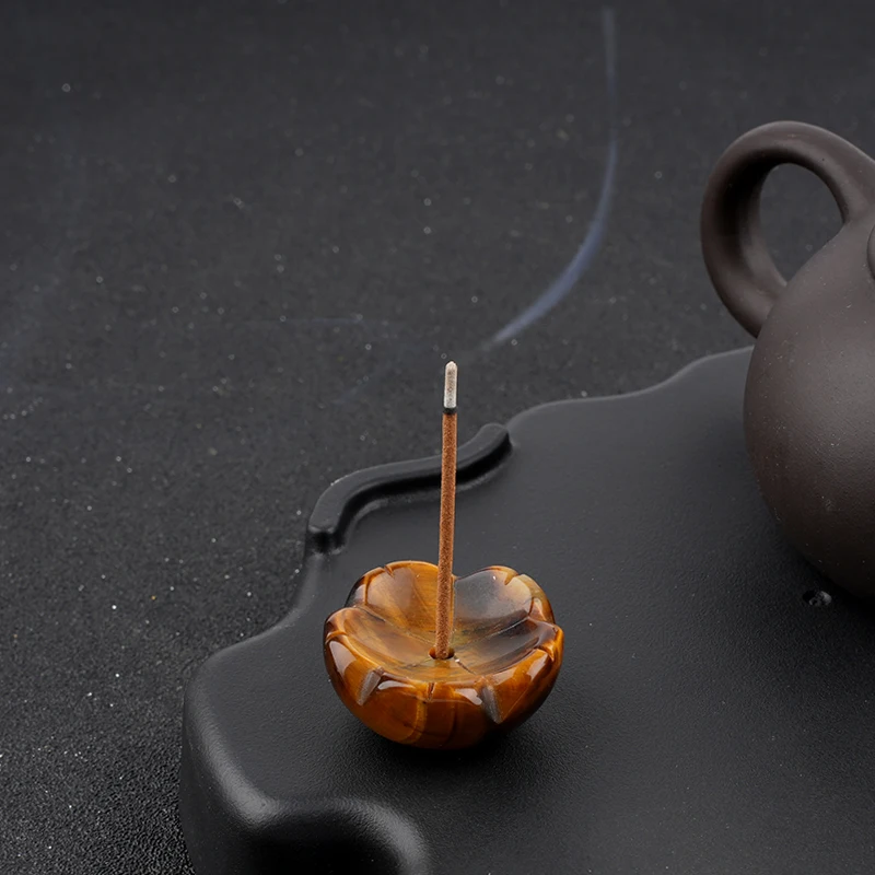 QIMOSHI 32 مللي متر عين النمر زهرة حامل البخور للعصي قلادة الموقد الرماد الماسك لليوجا التأمل ديكور المنزل #1