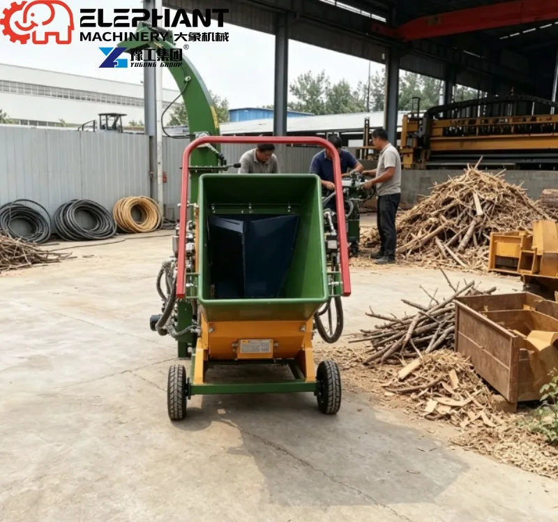 Tree Branch Mill Multi-functional Grinder, Stable Branch Crusher for Outdoor Wood Shredding Operation