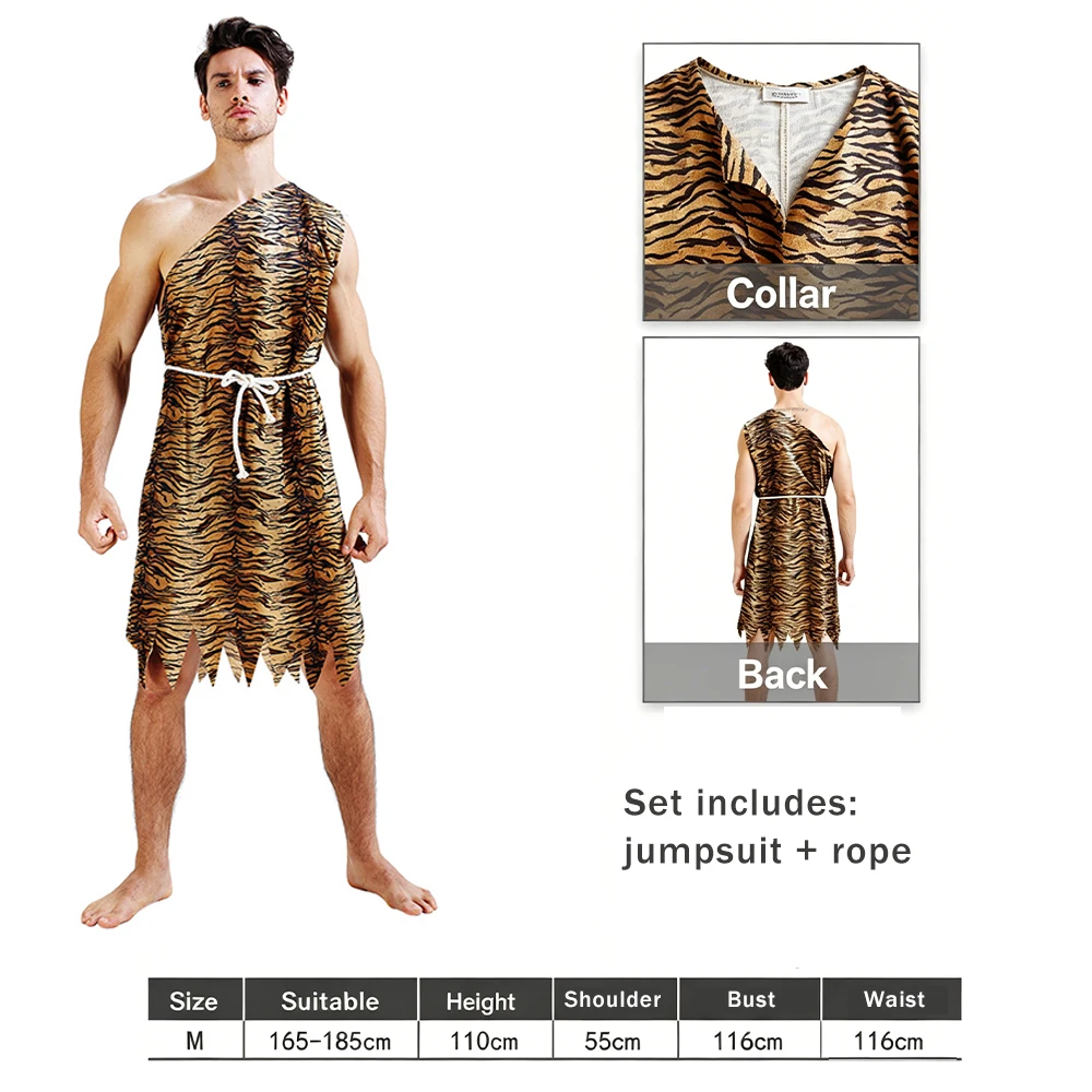 Déguisement Couple Préhistorique Imprimé Tigre – photo 2