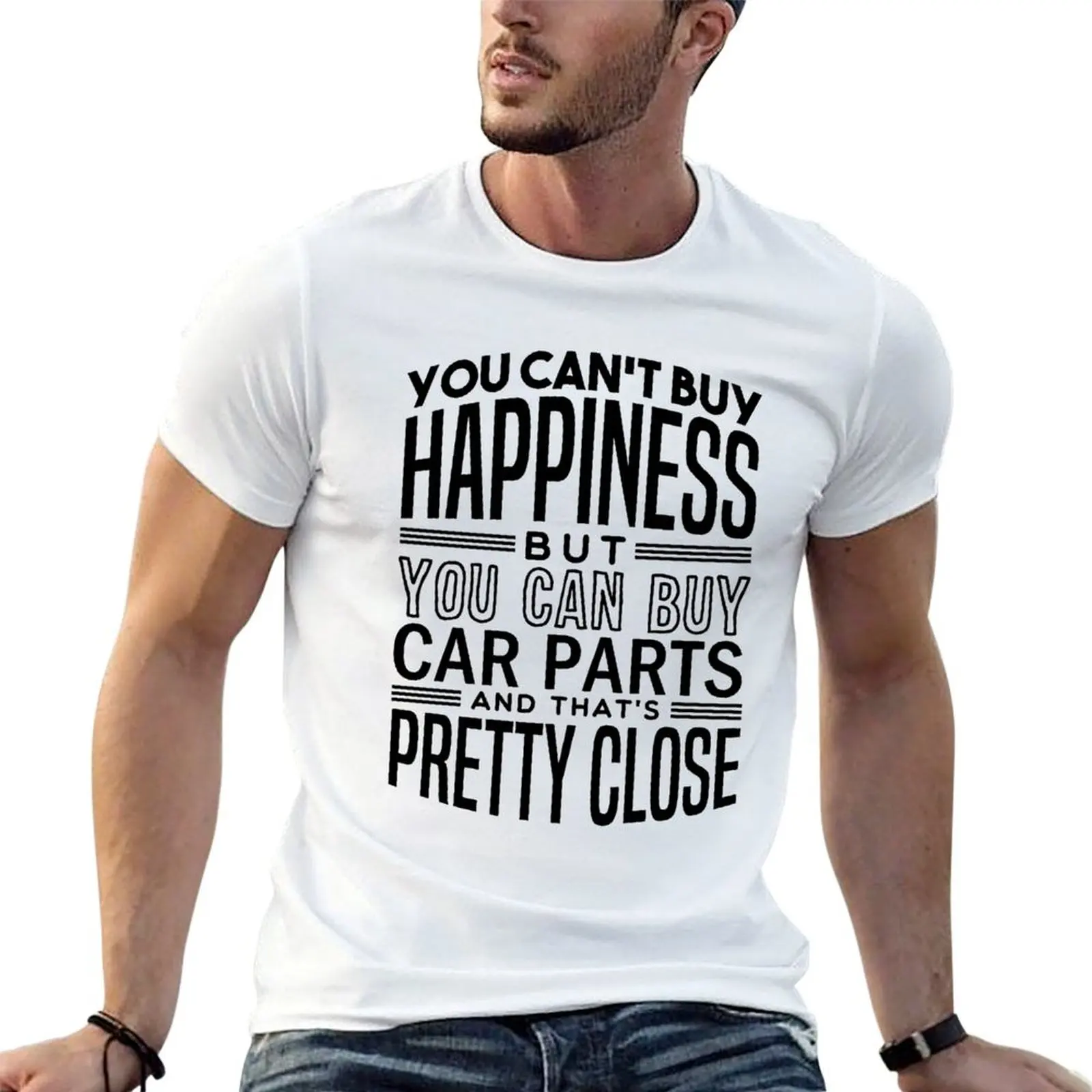 Happiness is car parts T-Shirt funny t shirts cotton t shirt man casual T-Shirt