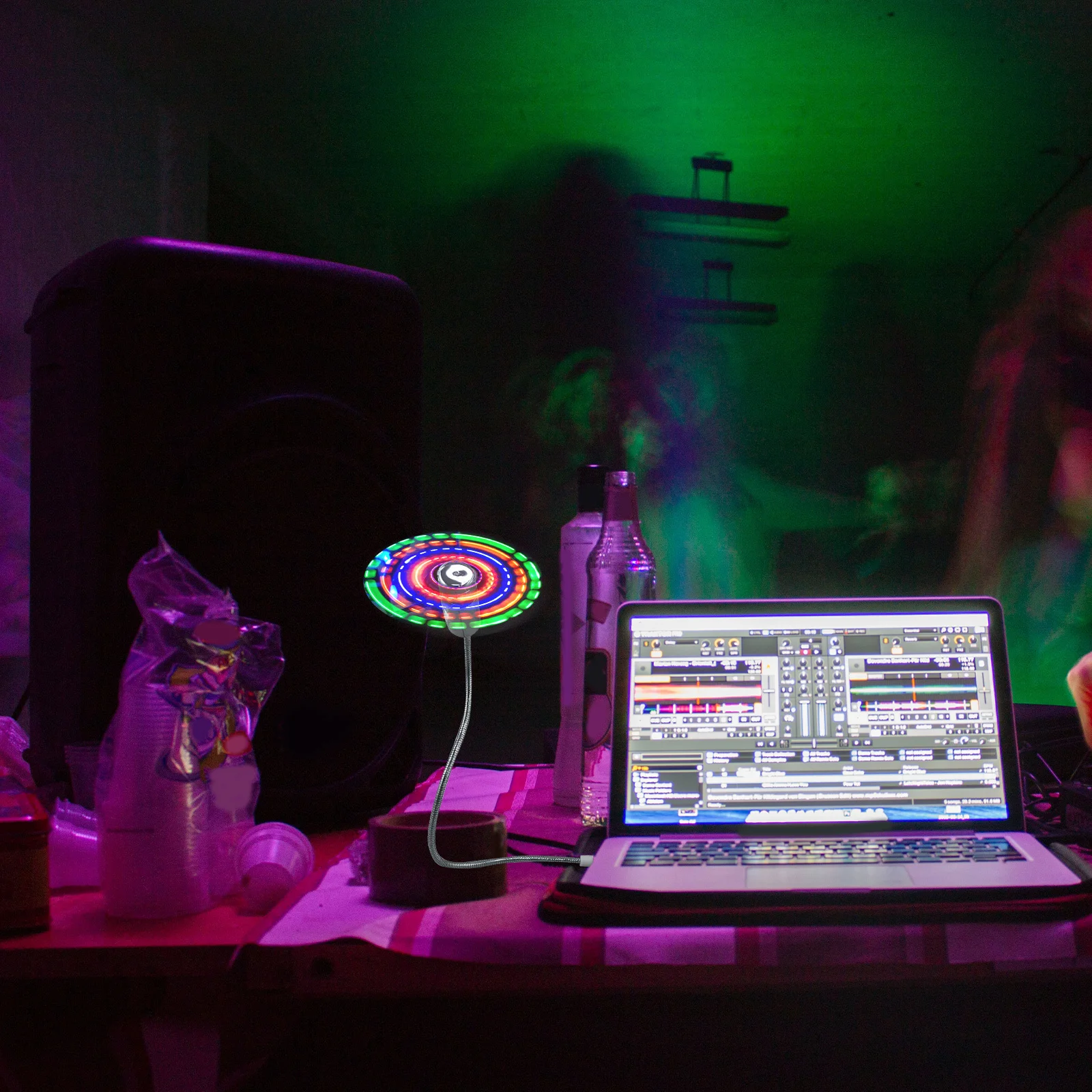 

2 pcs Mini Usb Colorful Led Patterns Circular Display For Desktop Laptop No Setup Required Rgb Lighting Gadget Gift Mini Desktop