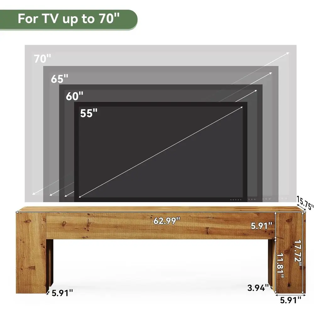 Solid Wood TV Stand, 63
