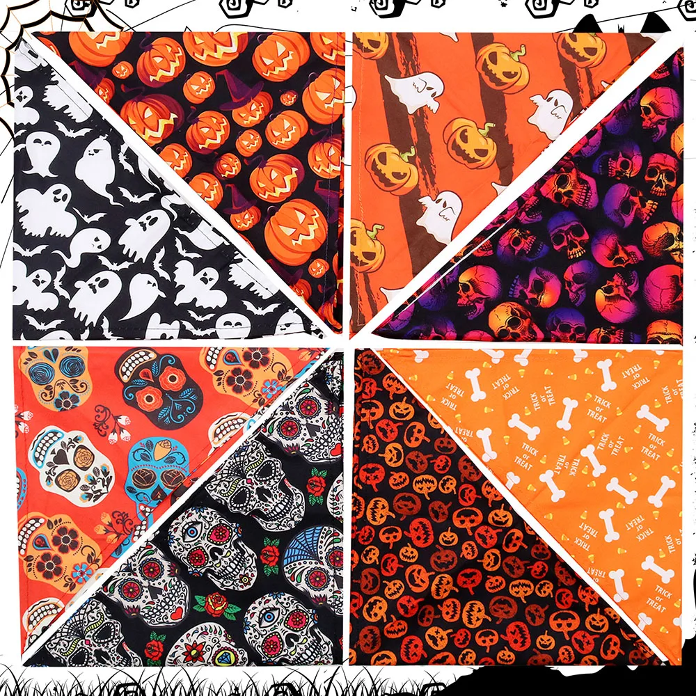 Bandanas con estampado para perros y gatos, Bandanas triangulares ajustables para fiesta de Halloween, suministros para mascotas, Baberos para perros, accesorios para mascotas, 20 piezas