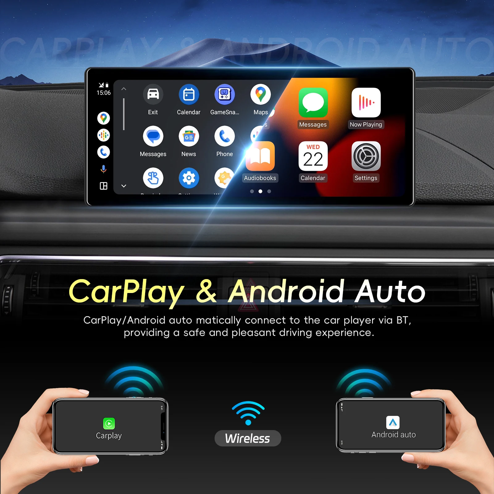 Podofo 10.25inch Car Radio ForAudi 4+64G GPS Navigation WIFI Stereo Player Wireless Carplay autoradio FM RDS Support Rear Camera