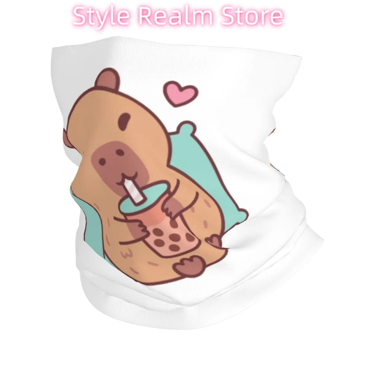 Bandana de té de burbujas para enfriar y beber, capibara bonito personalizado, polaina para el cuello, senderismo, caza, mujeres y hombres, bufanda envolvente, diadema más cálida