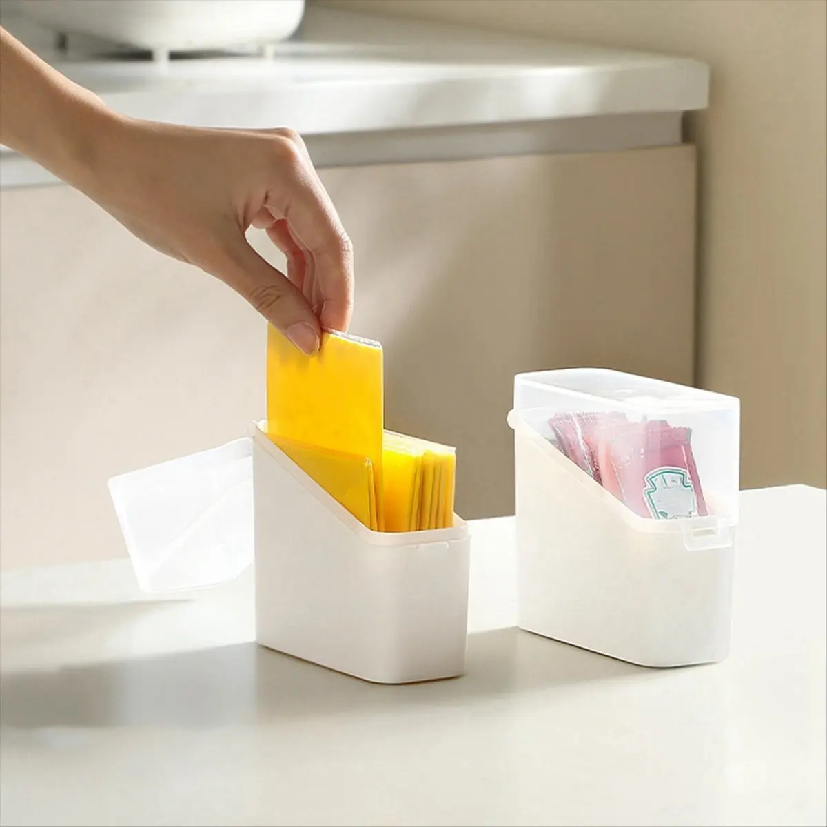 2026 Trend Sliced Cheese Container for Fridge, 4 PCS Cheese Storage Box with Flip Lid Cheese Keeper Cheese Saver Holder