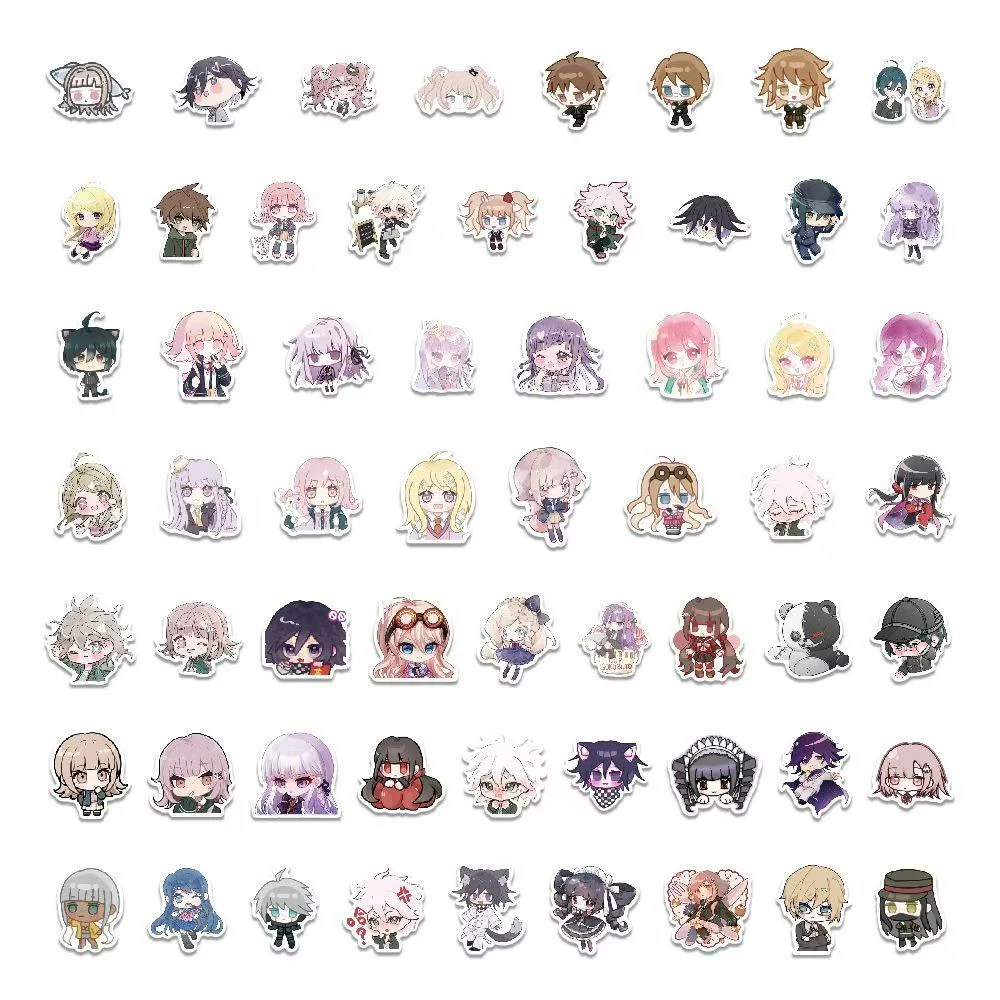 Naegi makoto kyoko danganronpa สติกเกอร์อนิเมะ Byakuya junko ติดแล็ปท็อปสเก็ตบอร์ดโทรศัพท์10/30/50ชิ้น