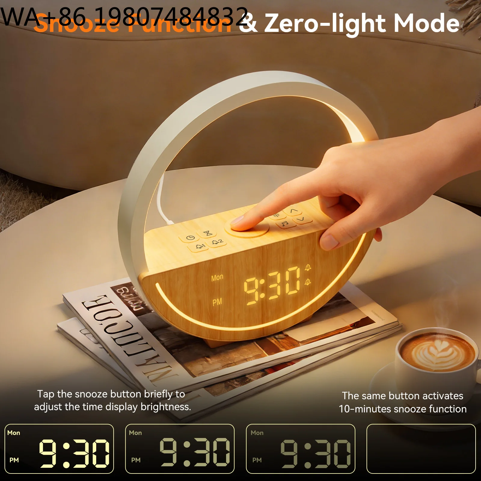 Minimalist Dawn Simulation Wake Lamp 20 Calming Natural Sounds Dual Alarm Setting Sleep Aid RGB Night Light For Daily Bedroom view 3