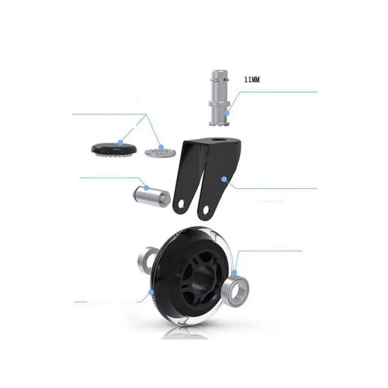 5 Packs 2.5 Inch / 3 Inch M10/M11Caster Circlip Black Transparent Wheel Stick Pu Silent Universal Office Chair Caster