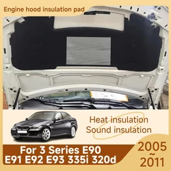 For BMW 3 Series E90 E91 E92 E93 335i 320d 2005~2011 2010 Car Engine Hood Sound Covers Insulation Cotton Carpet Auto Accessories