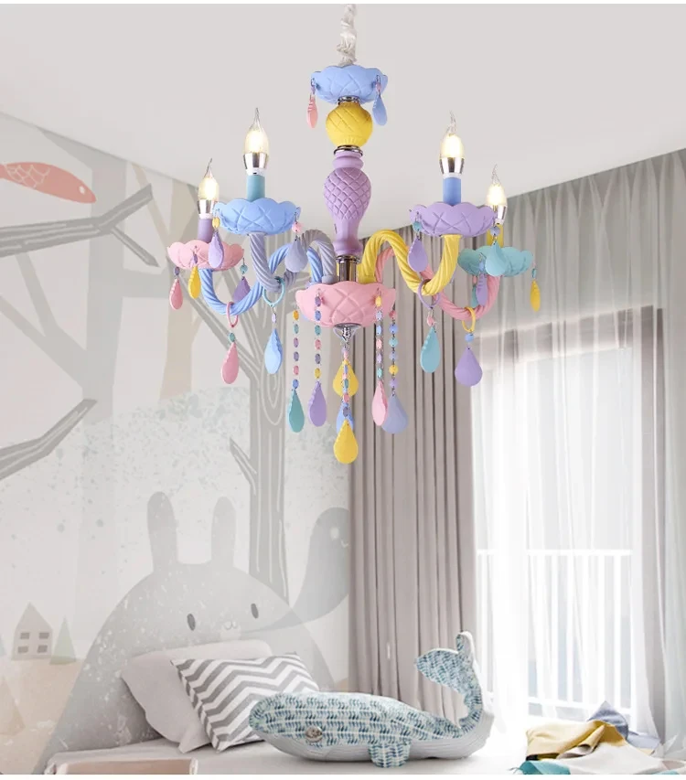 Nordic Children's Chandeliers Candlesticks Candle Girl Bedroom Living Room Loft Design Lamp Home Decor Indoor Lighting Ceiling