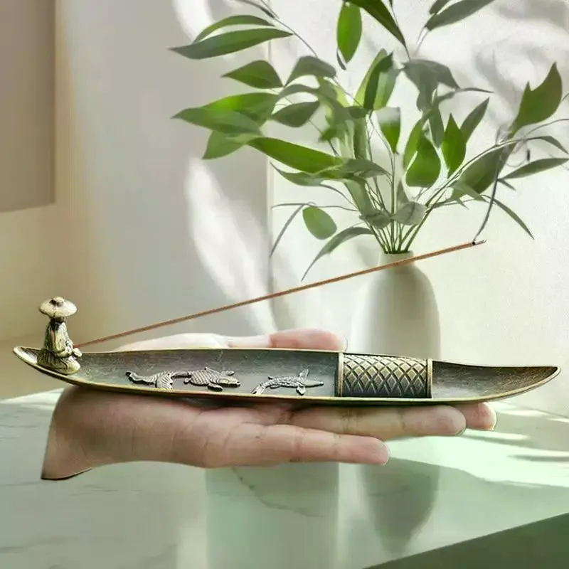 Classic Chinese Fisherman Style Multi Fish Incense Censer Holder, Home Decor Essentials