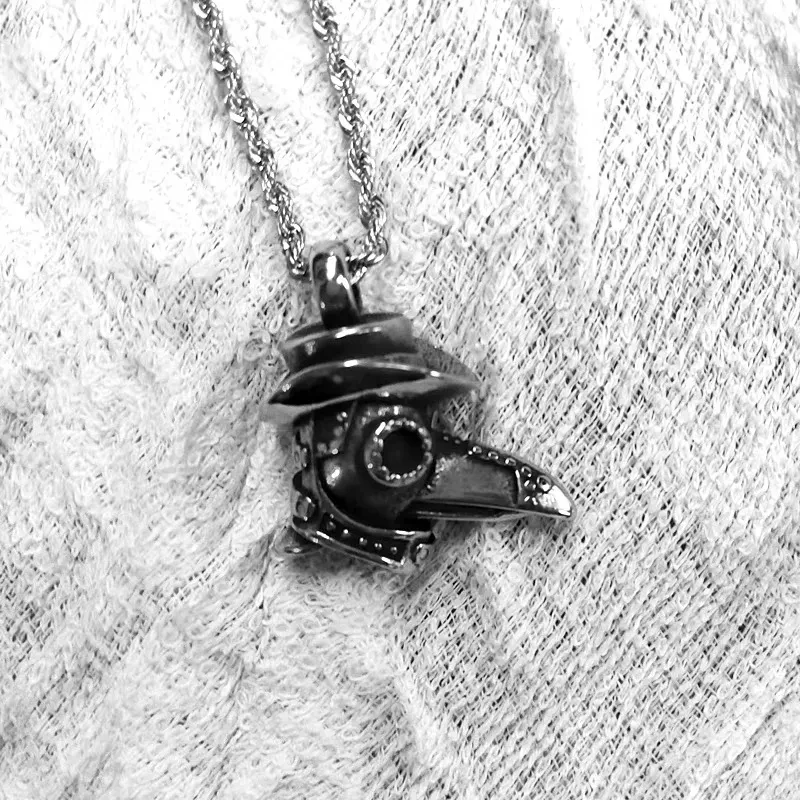 빈티지 호기심 전염병 의사 목걸이, 맞춤형 스팀 펑크 목걸이, 까마귀 입 새 입 마스크 펜던트