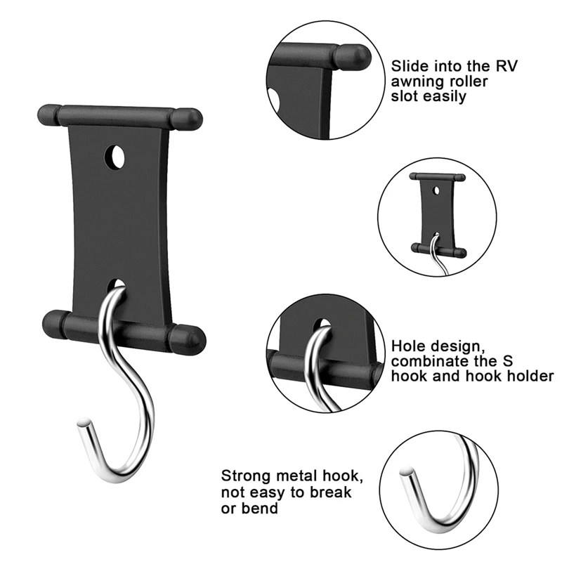 16 STUKS RV Luifel Licht Clips Luifel Haken, Dubbelzijdig Campers Licht Houders Luifel Haken Licht Ondersteuning Hanger