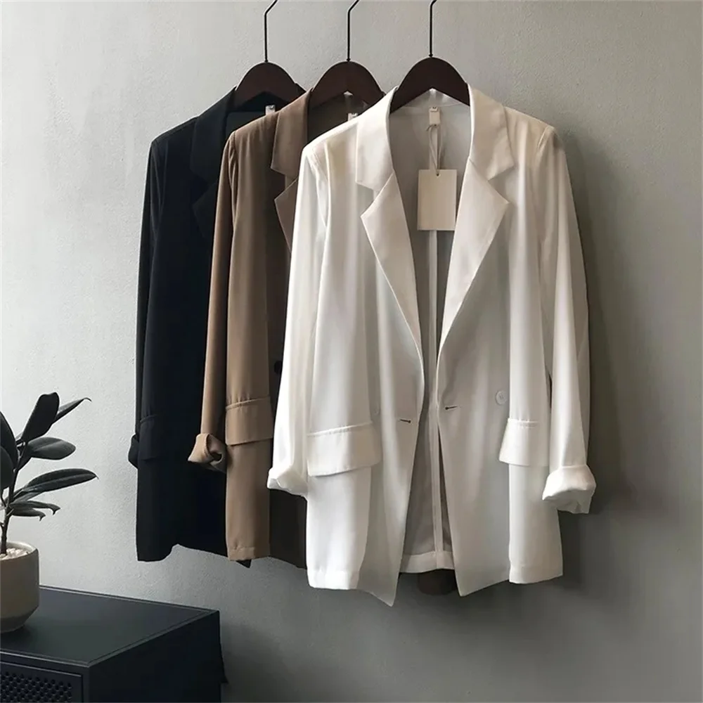 

Chiffon Shirt Spring and Summer Thin Suit Jacket Women's Casual Loose Drape Sunscreen Design Sense Niche Loose Jacket Outerwears