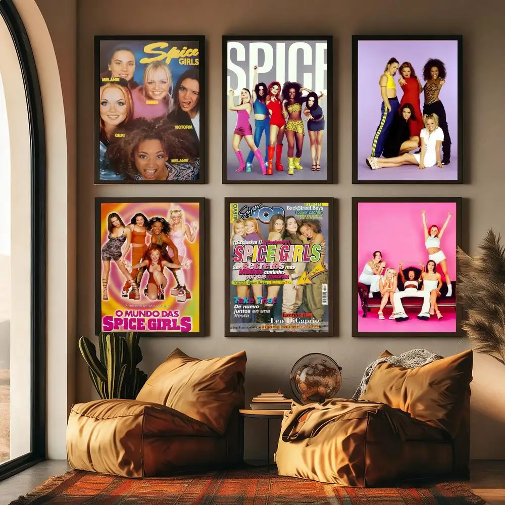 Iconic Girl Group Spice Girls Poster For Office Bedroom Coffee Home Decor Durable Waterproof Aesthetic Stickers Wall Art HD
