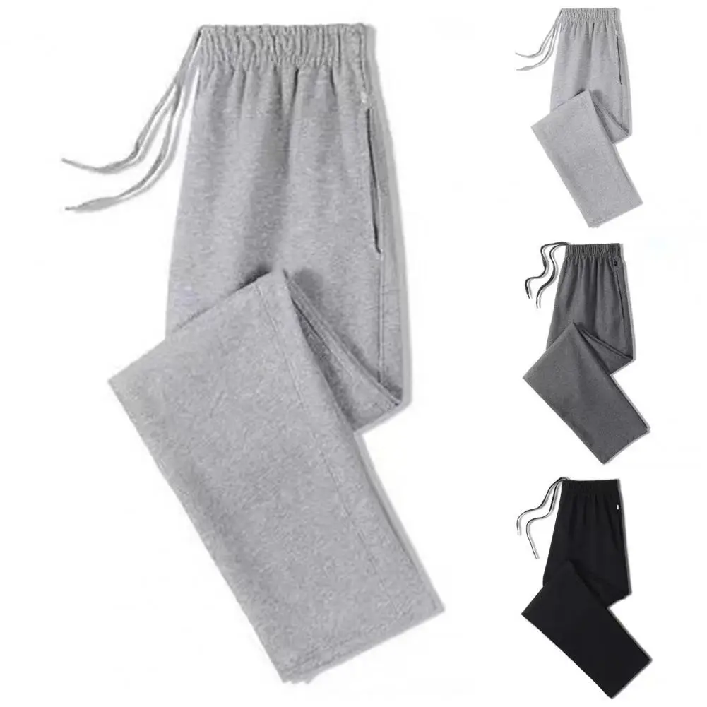 

Casual Drawstring Pants Men's Casual Elastic Drawstring Waist Wide Leg Pants with Pockets Soft Breathable for Comfortable