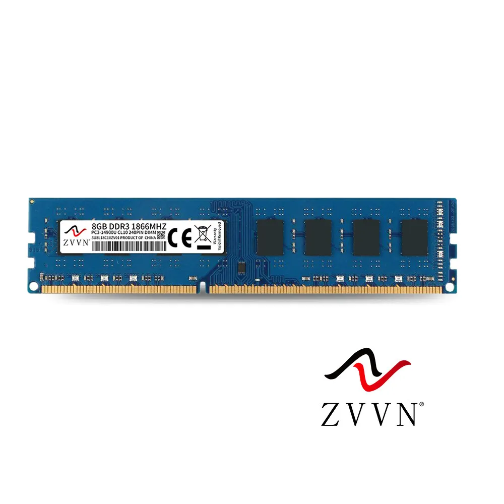 

ZVVN 8GB DDR3 1866 (PC3 14900) CL10 240Pin DIMM RAM Computer Desktop Memory Blue Model 3U8L18C10ZV01