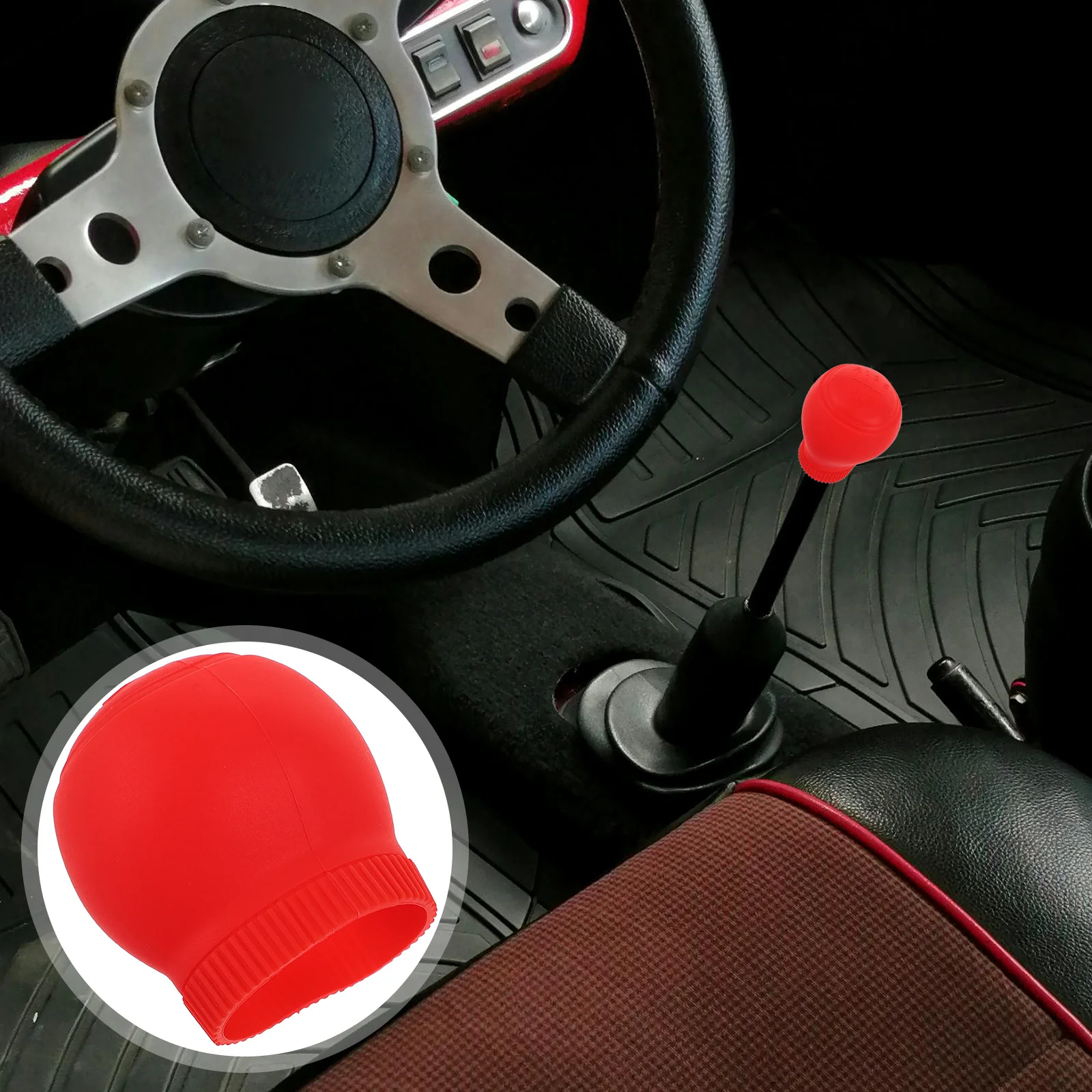 

2Pcs Universal Silicone Gear Shift Knob Cover Non Slip Wear Resistant Manual Car Gear Shift Protector Red Car Accessories